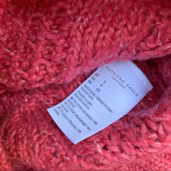 American Eagle | Rose Pink V Neck Cropped Sweater - Picture 16 of 16